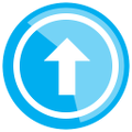 Agent Stats' logo, a white arrow pointing upwards on a blue circle